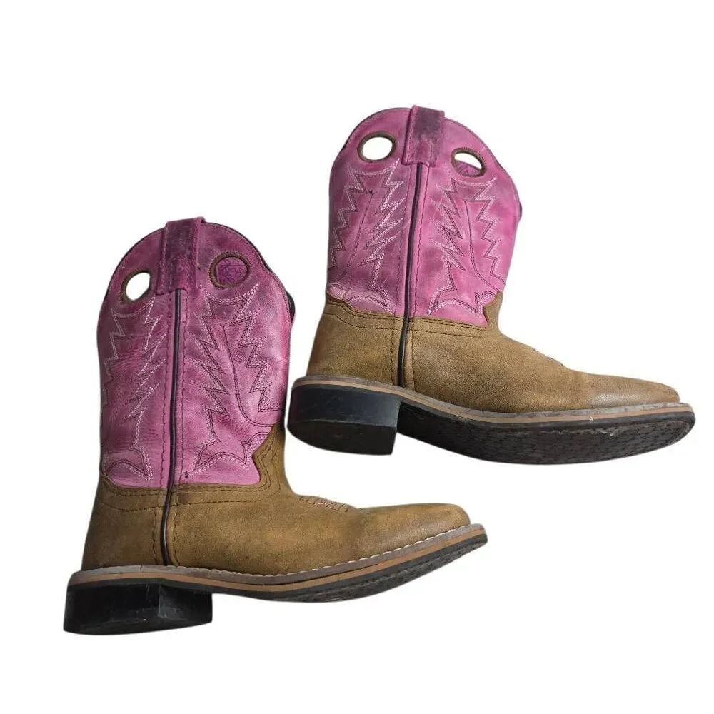 Smoky Mountain Youth Distress Autry Square Pink Boots 13